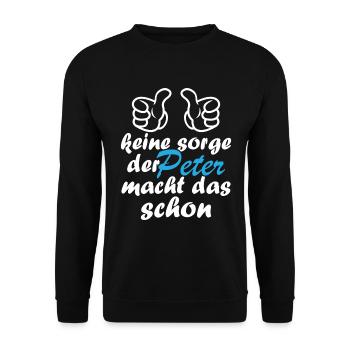 Der peter macht das schon - Unisex Pullover - Schwarz - Vorne - Alina (178cm) & Michal (187cm)
