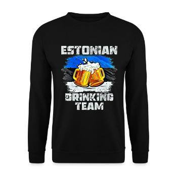 Équipe de beuverie d’Estonie - Sweat-shirt Unisexe - noir - Devant - Alina (178cm) & Michal (187cm)