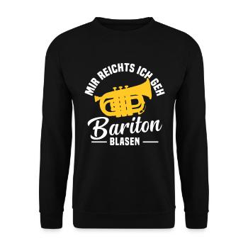 Mir reichts ich geh Bariton blasen - Unisex Pullover - Schwarz - Vorne - Alina (178cm) & Michal (187cm)