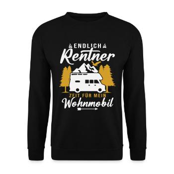 Endlich rentner zeit für mein wohnmobil - Unisex Pullover - Schwarz - Vorne - Alina (178cm) & Michal (187cm)