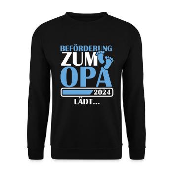 Beförderung zum Opa 2024 - Unisex Pullover - Schwarz - Vorne - Alina (178cm) & Michal (187cm)