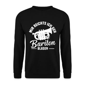 Mir reichts ich geh Bariton blasen - Unisex Pullover - Schwarz - Vorne - Alina (178cm) & Michal (187cm)