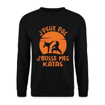 Cadeau Karaté Art Martial Pour Joueur de Karaté - Sweat-shirt Unisexe - noir - Devant - Alina (178cm) & Michal (187cm)