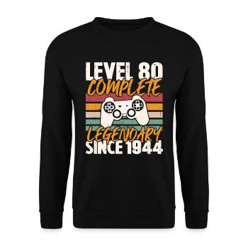 Level 80 Complete 1944 Birthday Gift - Unisex Sweatshirt - black - Front - Alina (178cm) & Michal (187cm)