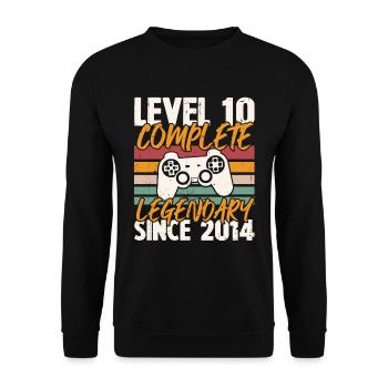 Level 10 Complete 2014, Birthday Gift - Unisex Sweatshirt - black - Front - Alina (178cm) & Michal (187cm)