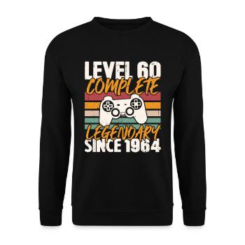 Level 60 Complete 1964 Birthday Gift - Unisex Sweatshirt - black - Front - Alina (178cm) & Michal (187cm)