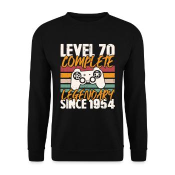 Niveau 70 Complete 1954, Cadeau D'anniversaire - Sweat-shirt Unisexe - noir - Devant - Alina (178cm) & Michal (187cm)