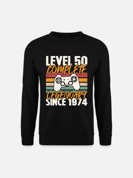 Niveau 50 Complete 1974, Cadeau D'anniversaire - Sweat-shirt Unisexe - noir