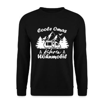 Camping Rentner Coole Omas fahren Wohnmobil - Unisex Pullover - Schwarz - Vorne - Alina (178cm) & Michal (187cm)
