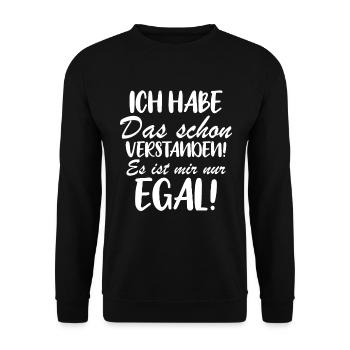 Ich habe das schon verstanden es ist mir nur egal! - Unisex Pullover - Schwarz - Vorne - Alina (178cm) & Michal (187cm)
