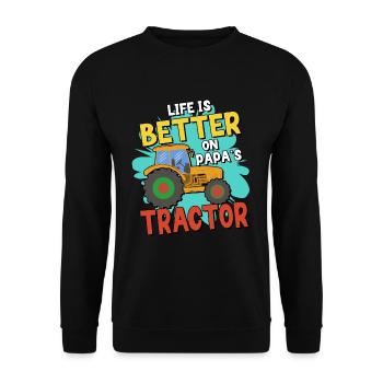 Traktorliebhaber Lustiges Traktorgeschenk - Unisex Pullover - Schwarz - Vorne - Alina (178cm) & Michal (187cm)