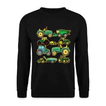 Traktorliebhaber Lustiges Traktorgeschenk - Unisex Pullover - Schwarz - Vorne - Alina (178cm) & Michal (187cm)
