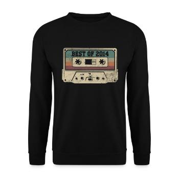 Vintage 2014 Cadeau Anniversaire Rétro Cassette - Sweat-shirt Unisexe - noir - Devant - Alina (178cm) & Michal (187cm)
