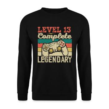 Level 13 Complete, 13 Year Old Birthday Gift - Unisex Sweatshirt - black - Front - Alina (178cm) & Michal (187cm)