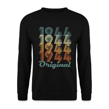 Original 1944 Vintage Cadeau Anniversaire - Sweat-shirt Unisexe - noir - Devant - Alina (178cm) & Michal (187cm)