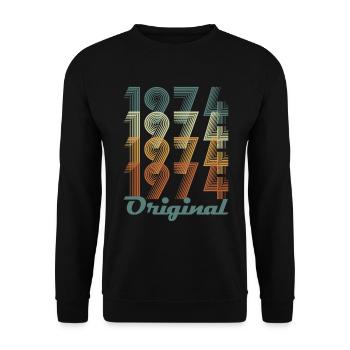 Original 1974 Vintage Cadeau Anniversaire - Sweat-shirt Unisexe - noir - Devant - Alina (178cm) & Michal (187cm)