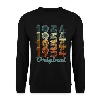 Original 1954 Vintage Cadeau Anniversaire - Sweat-shirt Unisexe - noir - Devant - Alina (178cm) & Michal (187cm)