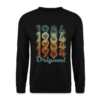 Original 1984 Vintage Cadeau Anniversaire - Sweat-shirt Unisexe - noir - Devant - Alina (178cm) & Michal (187cm)