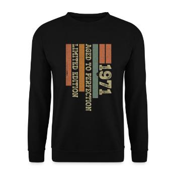 1971 Vintage Retro Birthday Gift Born in 1971 - Unisex Sweatshirt - black - Front - Alina (178cm) & Michal (187cm)
