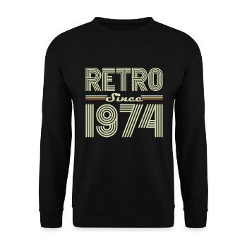 Rétro Depuis 1974 Vintage Cadeau d Anniversaire - Sweat-shirt Unisexe - noir - Devant - Alina (178cm) & Michal (187cm)
