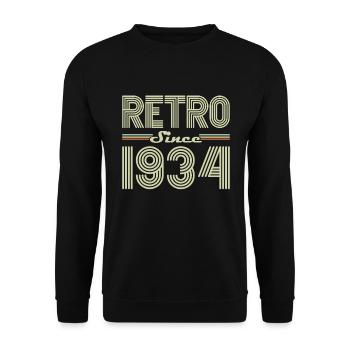 Rétro Depuis 1934 Vintage Cadeau d Anniversaire - Sweat-shirt Unisexe - noir - Devant - Alina (178cm) & Michal (187cm)