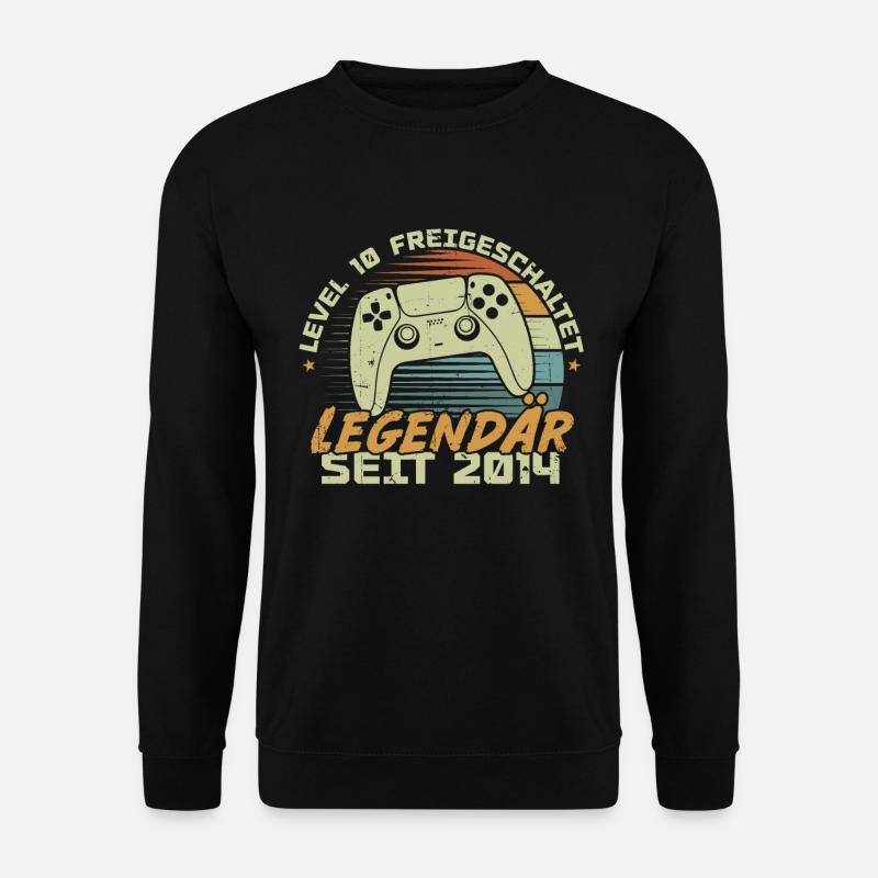 Level 10 freigeschaltet 2014, Geburtstagsgeschenk - Unisex Pullover - Schwarz
