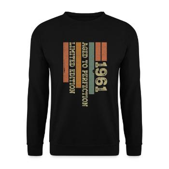 1961 Vintage Retro Birthday Gift Born in 1961 - Unisex Sweatshirt - black - Front - Alina (178cm) & Michal (187cm)