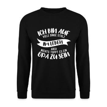 ich bin stolz wie ein Opa - Unisex Pullover - Schwarz - Vorne - Alina (178cm) & Michal (187cm)