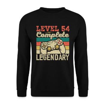 Level 54 Complete, 54 Birthday Gift - Unisex Sweatshirt - black - Front - Alina (178cm) & Michal (187cm)
