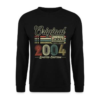 Original 2004 Vintage Jahrgang Retro Geburtstag - Unisex Pullover - Schwarz - Vorne - Alina (178cm) & Michal (187cm)