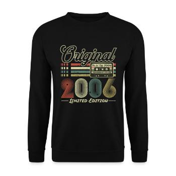 Original 2006 Vintage Jahrgang Retro Geburtstag - Unisex Pullover - Schwarz - Vorne - Alina (178cm) & Michal (187cm)