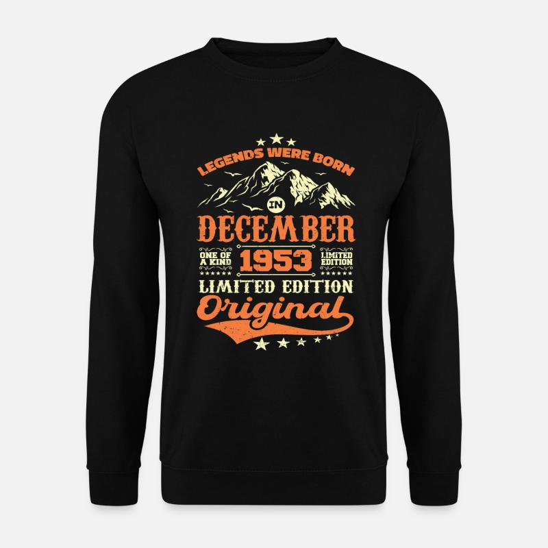 Dezember 1953 Jubiläumsgeschenk - Dezember 1953 - Unisex Pullover - Schwarz