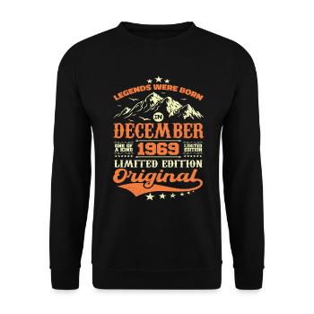 Dezember 1969 Geburtstagsgeschenk - Dezember 1969 - Unisex Pullover - Schwarz - Vorne - Alina (178cm) & Michal (187cm)