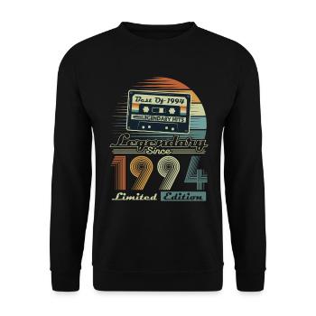Legendary Since 1994 Vintage Birthday Gift - Unisex Sweatshirt - black - Front - Alina (178cm) & Michal (187cm)