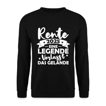 Rente 2025 - Eine Legende Verlässt Das Gelände - Unisex Pullover - Schwarz - Vorne - Alina (178cm) & Michal (187cm)