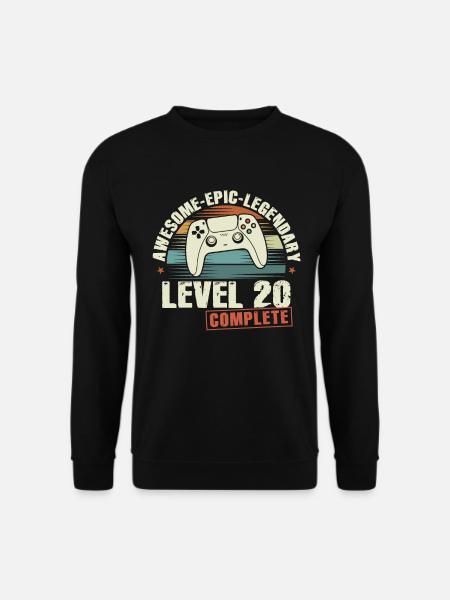 Level 20 Complete 20th Birthday Gift - Unisex Sweatshirt - black