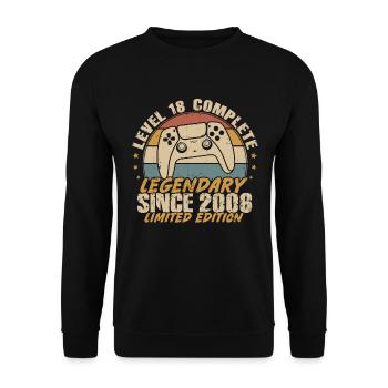 Level 18 Complete Legendary since 2006 - Unisex Sweatshirt - black - Front - Alina (178cm) & Michal (187cm)