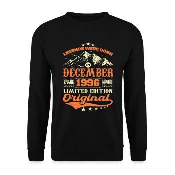December 1996 Birthday Gift - December 1996 - Unisex Sweatshirt - black - Front - Alina (178cm) & Michal (187cm)