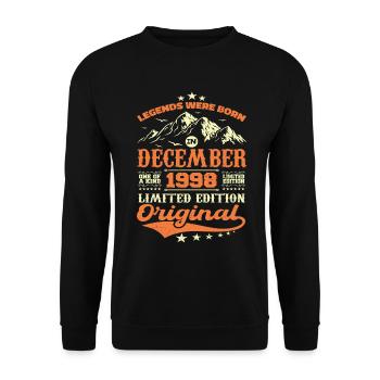 December 1998 Birthday Gift - December 1998 - Unisex Sweatshirt - black - Front - Alina (178cm) & Michal (187cm)