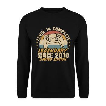 Level 14 Legendary Complete since 2010 - Unisex Sweatshirt - black - Front - Alina (178cm) & Michal (187cm)