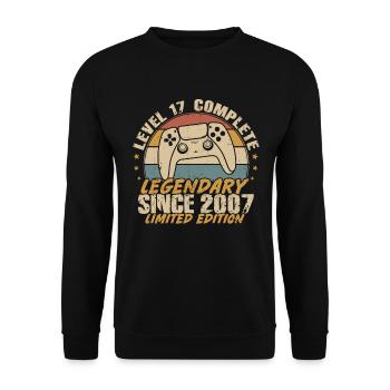 Level 17 Complete Legendary since 2007 - Unisex Sweatshirt - black - Front - Alina (178cm) & Michal (187cm)