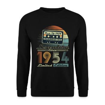 Legendary Since 1954 Vintage Birthday Gift - Unisex Sweatshirt - black - Front - Alina (178cm) & Michal (187cm)