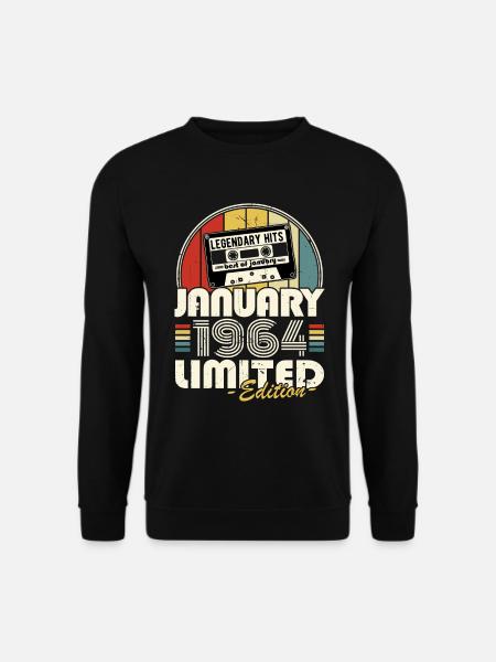 Jahrgang 1964 Januar Retro Geburtstagsgeschenk - Unisex Pullover - Schwarz