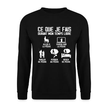 Pêcheurs humour| bonne ambiance de pêcheur - Sweat-shirt Unisexe - noir - Devant - Alina (178cm) & Michal (187cm)