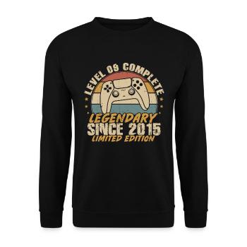 Level 9 Complete Legendary since 2015 - Unisex Sweatshirt - black - Front - Alina (178cm) & Michal (187cm)