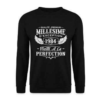 Millésime 1984 - Sweat-shirt Unisexe - noir - Devant - Alina (178cm) & Michal (187cm)
