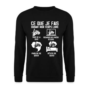 Ce que je fais durant mon temps libre QUAD - Sweat-shirt Unisexe - noir - Devant - Alina (178cm) & Michal (187cm)