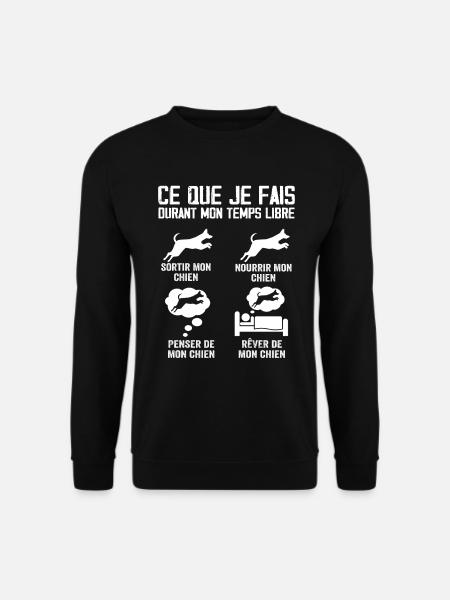 Ce que je fais durant mon temps libre Chien - Sweat-shirt Unisexe - noir