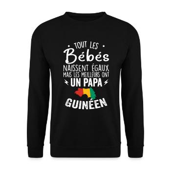 Bébés égaux meilleurs ont un papa Guinéen - Sweat-shirt Unisexe - noir - Devant - Alina (178cm) & Michal (187cm)