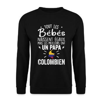 Bébés égaux meilleurs ont un papa Colombien - Sweat-shirt Unisexe - noir - Devant - Alina (178cm) & Michal (187cm)